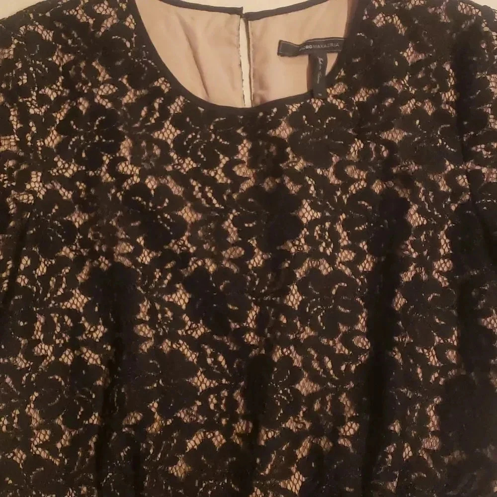 BCBG Maxazaria lace nude&black romper size M - Picture 3 of 5